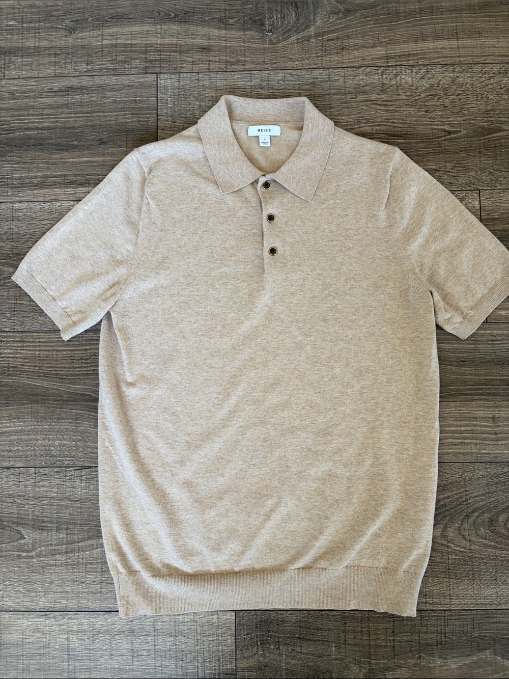 Reiss Men’s Short-Sleeve Polo in Beige